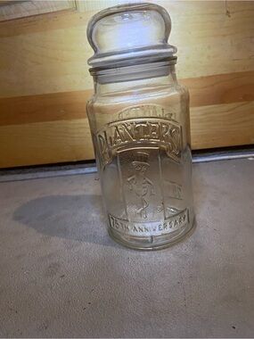 Planters 75th Anniversary Clear Glass Storage Jar